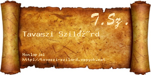 Tavaszi Szilárd névjegykártya